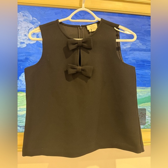 Kate Spade Black Shell Top With Bows - Picture 1 of 7